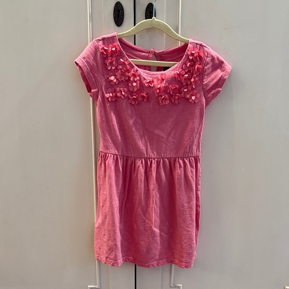 GAP Pink Kids Dress with Floral Details 6/7